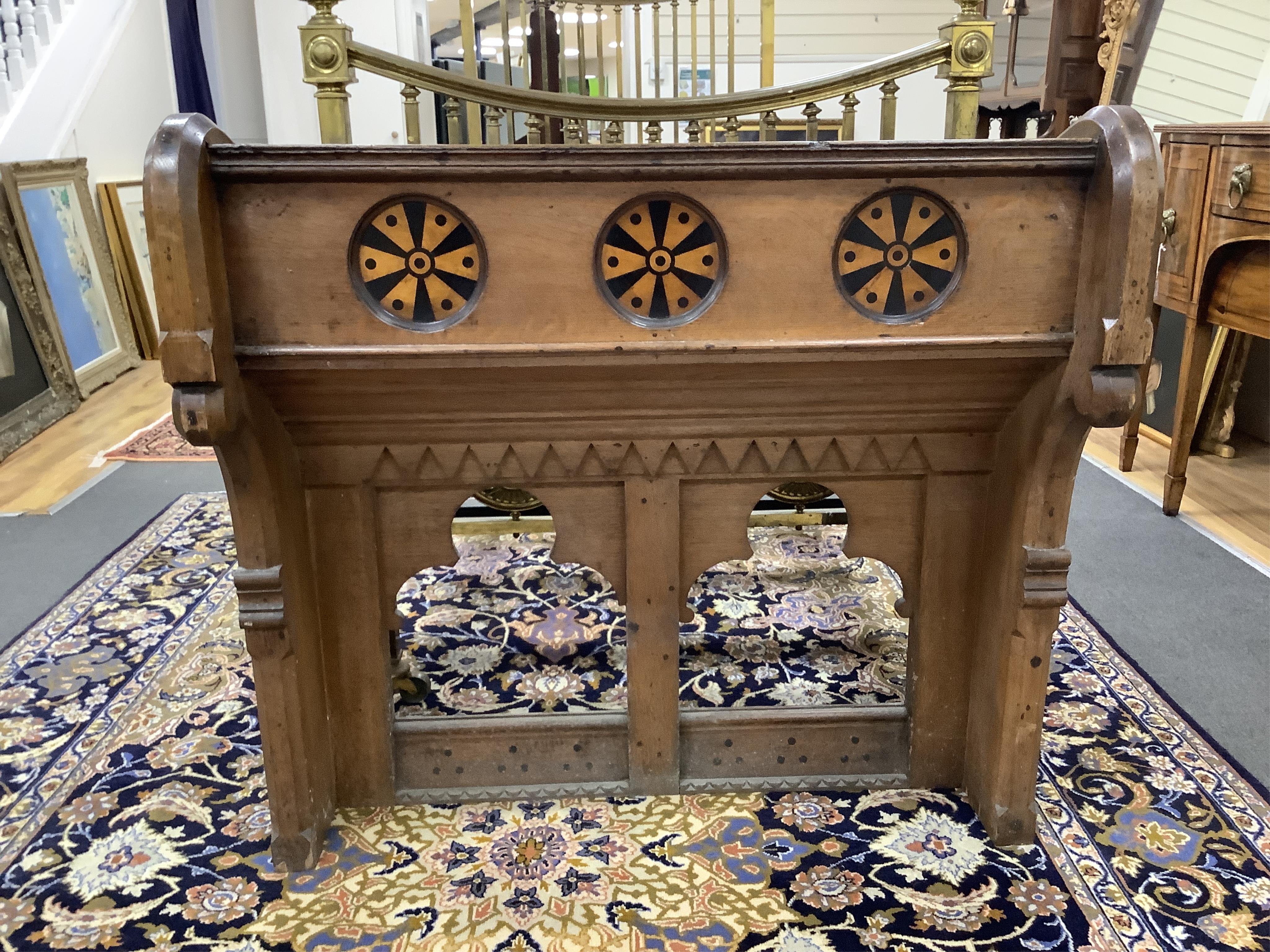 A Victorian Gothic revival lectern, width 102cm, depth 50cm, height 96cm. Condition - fair